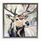Stupell Industries Neutral Bull Elk Portrait Floating Frame, design by Tina LeCour